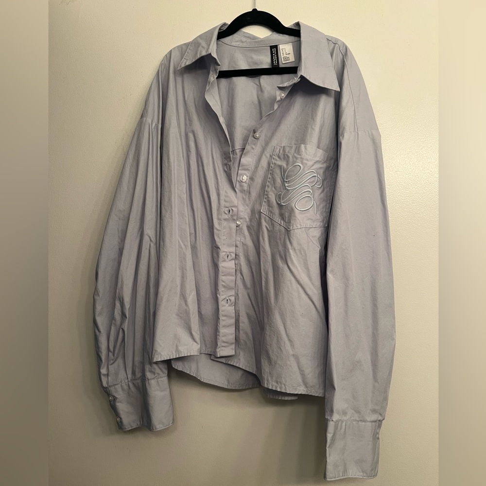 Loewe inspired H&M Sky Blue Collared Shirt